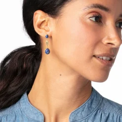 The Met Store Ancient Gems Triple-Drop Lapis Earrings* Earrings