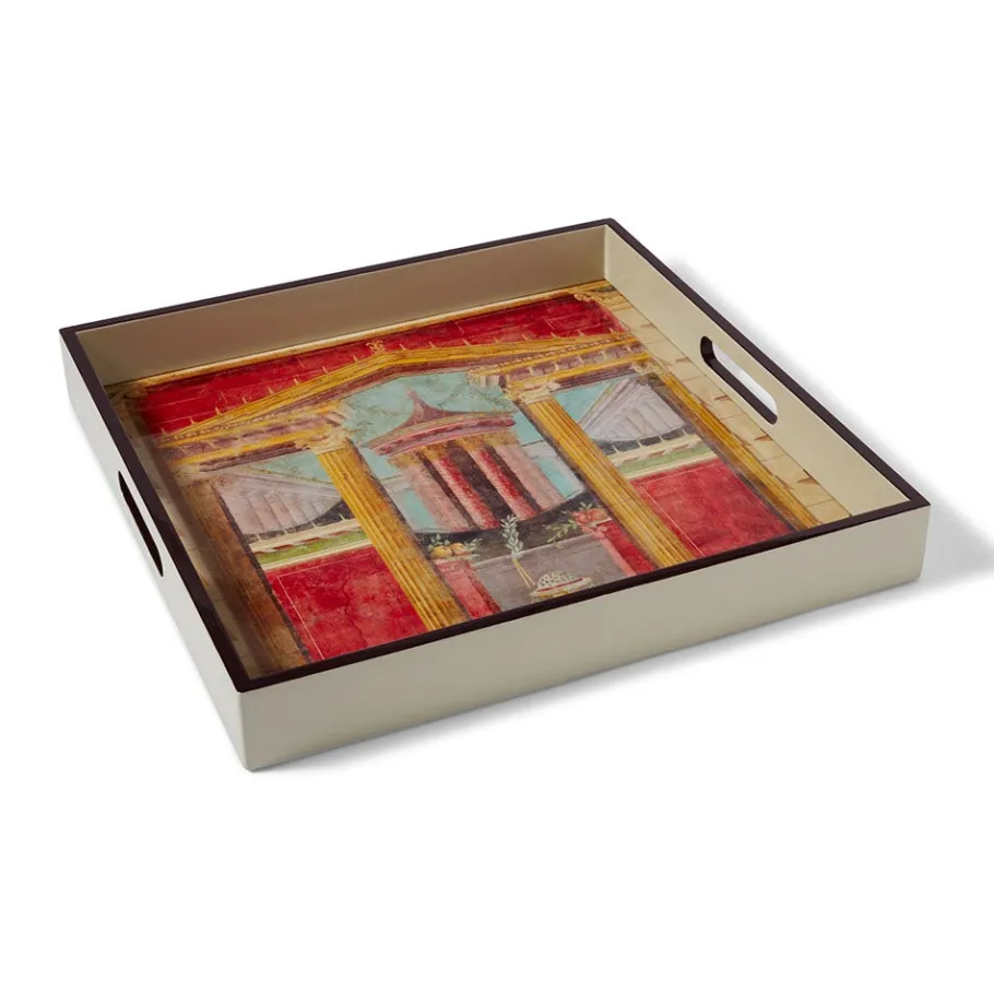 The Met Store Boscoreale Fresco Wood Lacquer Tray* Tableware|Decorative Accents