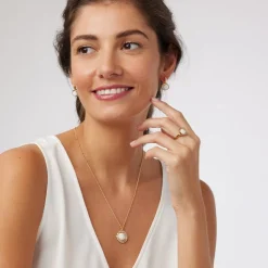 The Met Store Celestial Symbols Carved Mother-of-Pearl Coin Hoop Earrings* Earrings