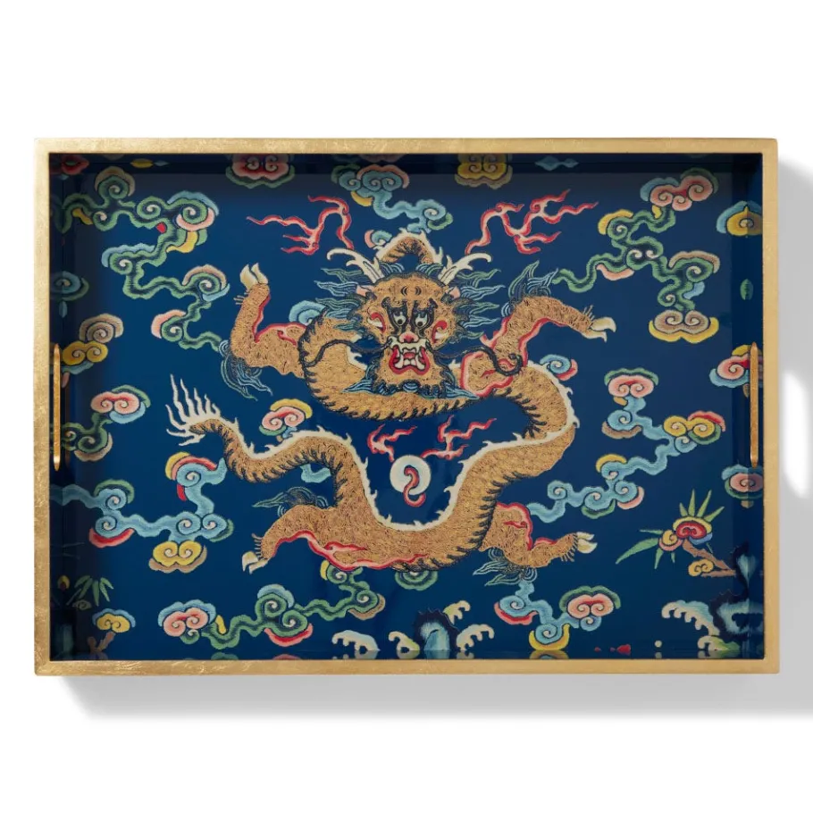 The Met Store Chinese Dragon Rank Badge Lacquer Tray* Tableware|Decorative Accents