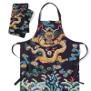 The Met Store Chinese Dragon Rank Badge Apron and Tea Towel Set* Tableware