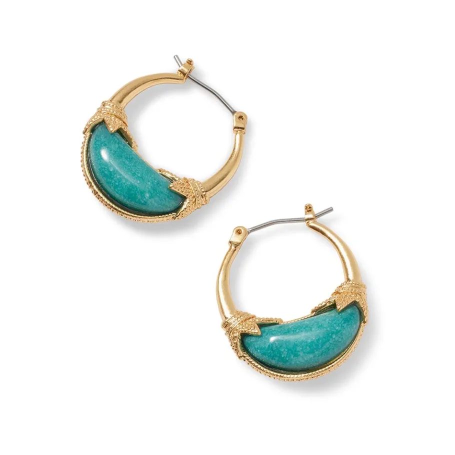 The Met Store Cypriot Jade Crescent Hoop Earrings* Earrings