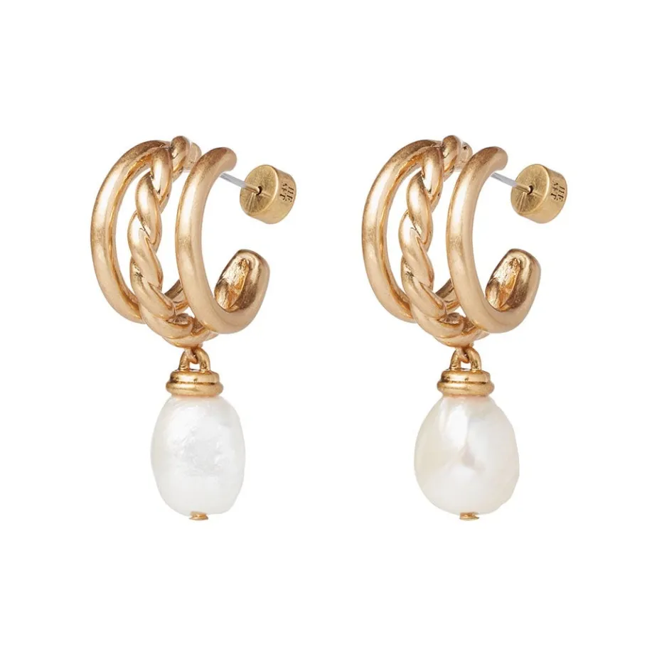 The Met Store Cypriot Twist Pearl Triple-Hoop Earrings* Earrings