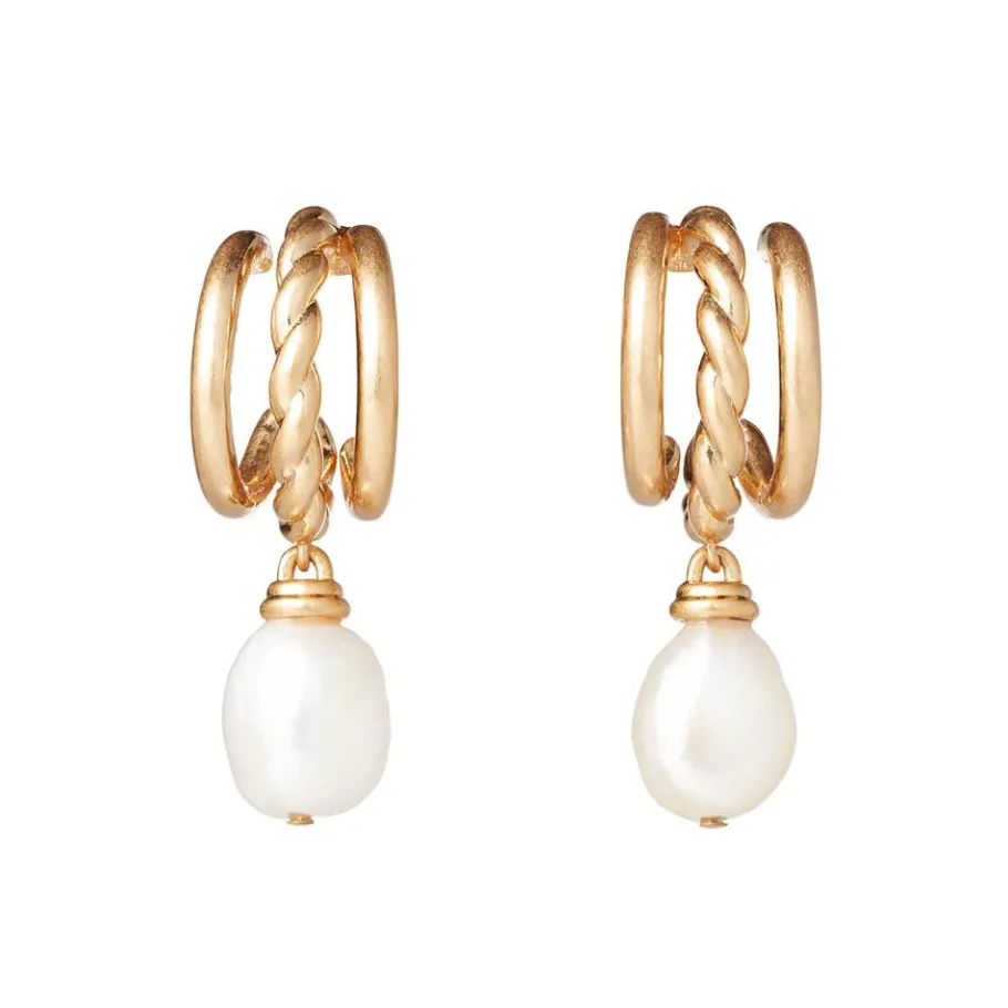 The Met Store Cypriot Twist Pearl Triple-Hoop Earrings* Earrings