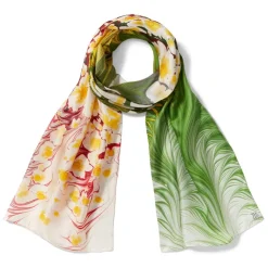The Met Store Daisy Garden Marbled Paper Oblong Silk Scarf* Scarves & Wraps