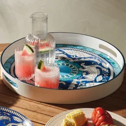 The Met Store De Morgan Stylized Dragons Lacquer Tray* Tableware|Decorative Accents