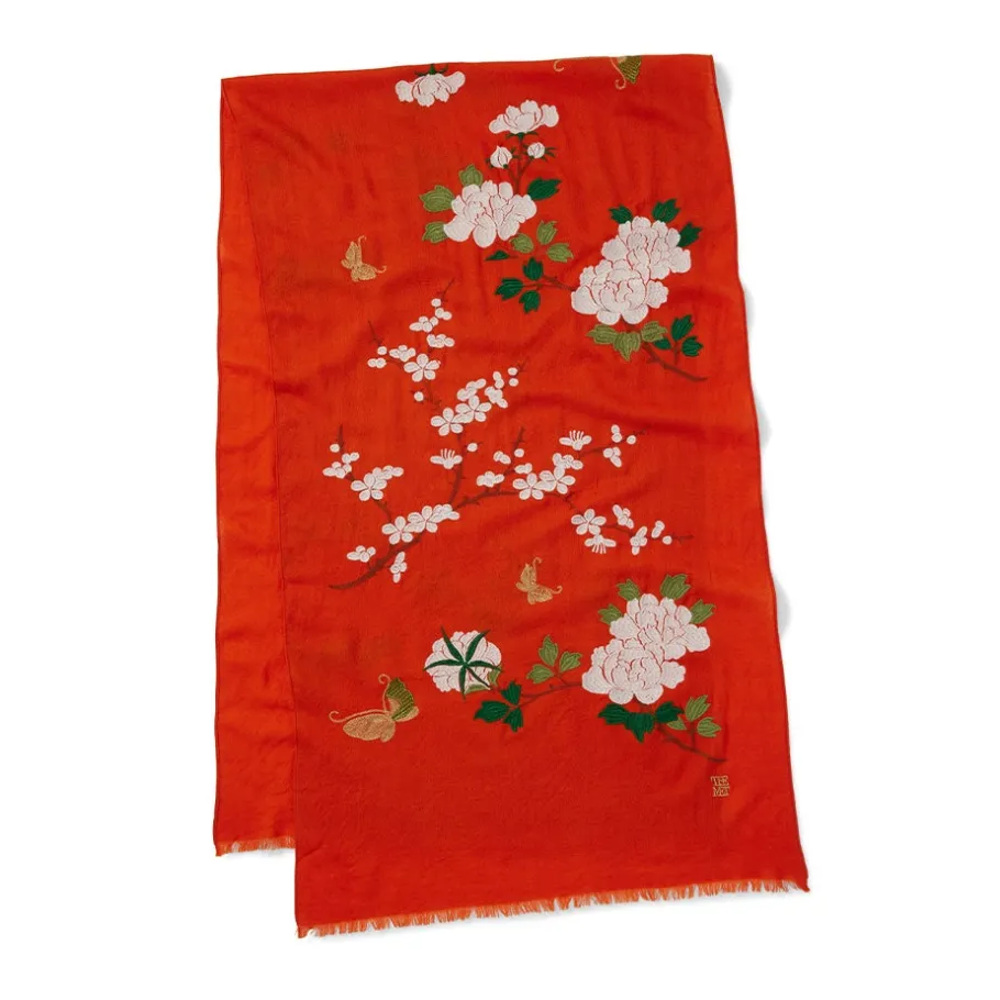 The Met Store Edo Blossoms and Butterflies Embroidered Shawl* Scarves & Wraps