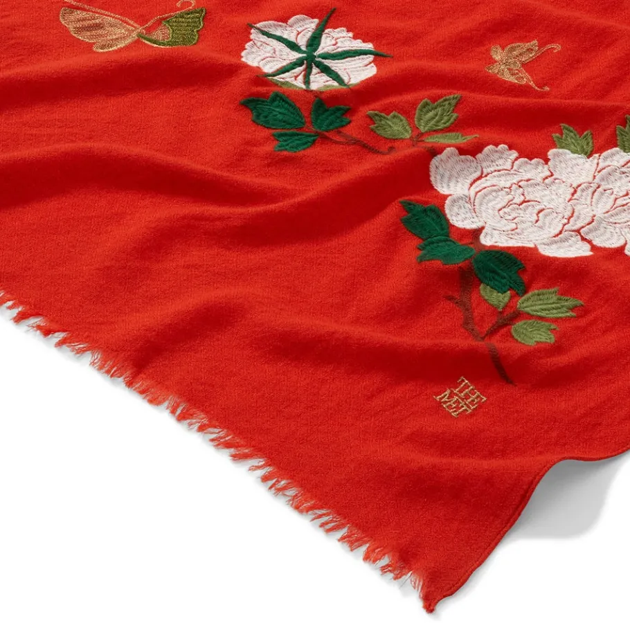 The Met Store Edo Blossoms and Butterflies Embroidered Shawl* Scarves & Wraps