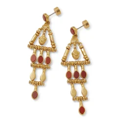 The Met Store Egyptian Nefer Amulet Red Jasper Chandelier Earrings* Earrings