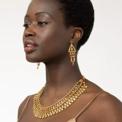 The Met Store Egyptian Nefer Amulet Red Jasper Collar Necklace* Necklaces