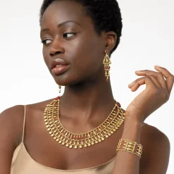 The Met Store Egyptian Nefer Amulet Red Jasper Ladder Bracelet* Bracelets