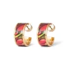 The Met Store Favrile Tulip Enamel Hoop Earrings* Earrings