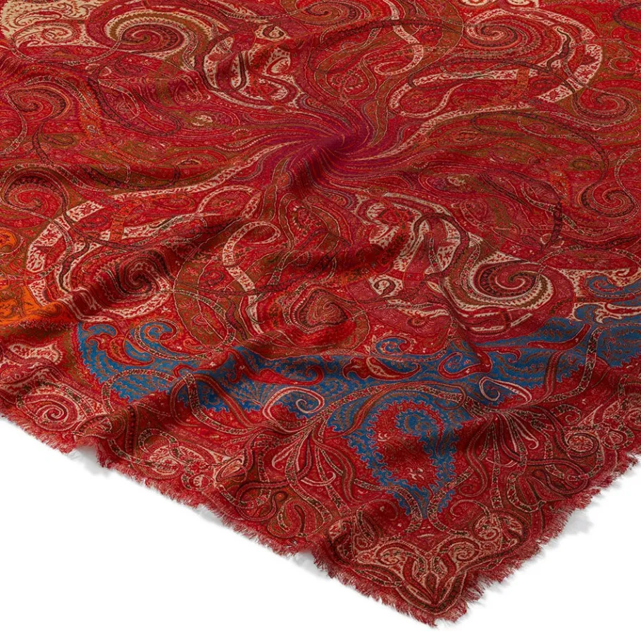 The Met Store Four Seasons Paisley Square Wool Scarf* Scarves & Wraps