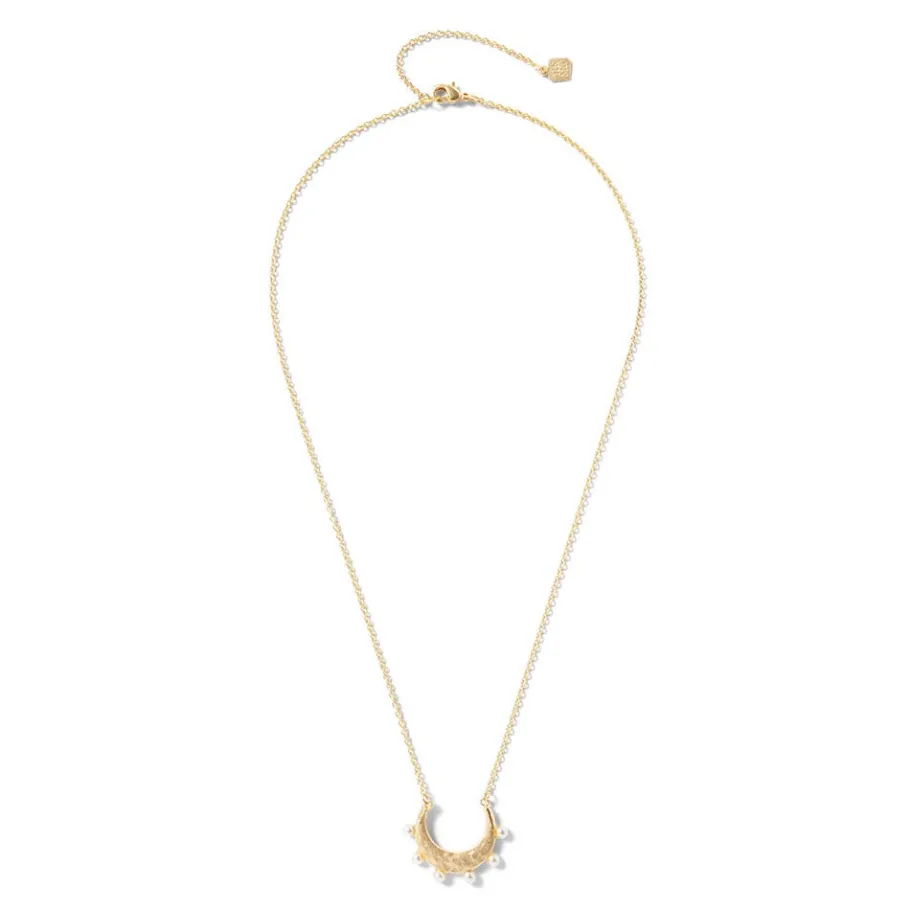 The Met Store Hammered Crescent Pearl Pendant Necklace* Necklaces