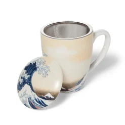 The Met Store Hokusai Great Wave Covered Mug with Tea Infuser* Tableware