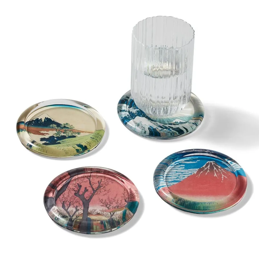 The Met Store Hokusai Prints Glass Coasters* Tableware