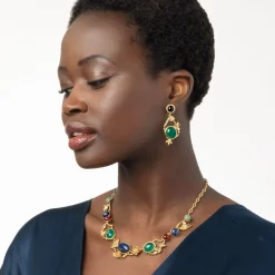 The Met Store Japanese Imari Collar Necklace and Linear Drop Earrings Set* Jewelry Sets