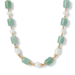 The Met Store Karavas Gems Large-Bead Aventurine and Pearl Necklace* Necklaces