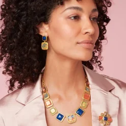 The Met Store Kashan Carpet Square Drop Earrings* Earrings