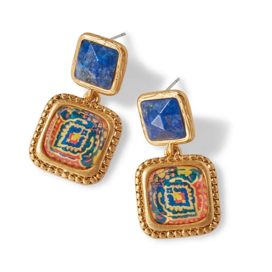 The Met Store Kashan Carpet Square Drop Earrings* Earrings