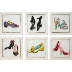 The Met Store Kim Seybert Embroidered Shoes Linen Cocktail Napkin Set* Tableware
