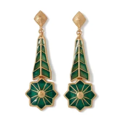 The Met Store Lotus Pagoda Plique-à-Jour Long Drop Earrings* Earrings
