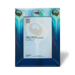 The Met Store Louis C. Tiffany Peacock Feather Rectangular Glass Frame* Decorative Accents