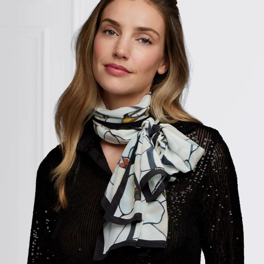 The Met Store Louis C. Tiffany White Magnolia Oblong Silk Scarf* Scarves & Wraps