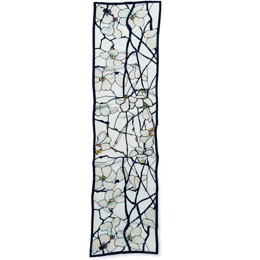 The Met Store Louis C. Tiffany White Magnolia Oblong Silk Scarf* Scarves & Wraps