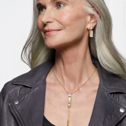 The Met Store Mother-of-Pearl Tile Double-Drop Earrings* Earrings