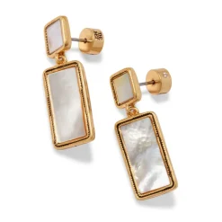The Met Store Mother-of-Pearl Tile Double-Drop Earrings* Earrings