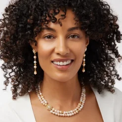 The Met Store Philippine Pearl Double-Strand Necklace and Linear Drop Earrings Set* Jewelry Sets