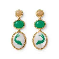 The Met Store Qing Bottle Fish Cameo Drop Earrings* Earrings