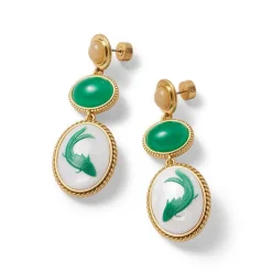 The Met Store Qing Bottle Fish Cameo Drop Earrings* Earrings