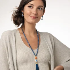 The Met Store Qing Bottle Lariat Necklace and Floral Drop Earrings Set* Jewelry Sets