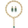 The Met Store Roman Malachite Statement Necklace and Chandelier Earrings Set* Jewelry Sets