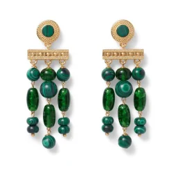 The Met Store Roman Malachite Statement Necklace and Chandelier Earrings Set* Jewelry Sets