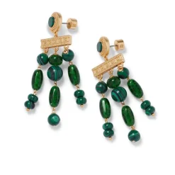 The Met Store Roman Malachite Statement Necklace and Chandelier Earrings Set* Jewelry Sets
