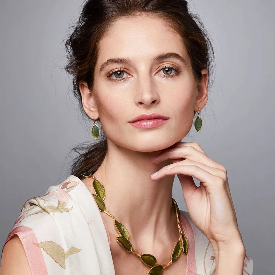The Met Store Sage Leaf Drop Earrings* Earrings