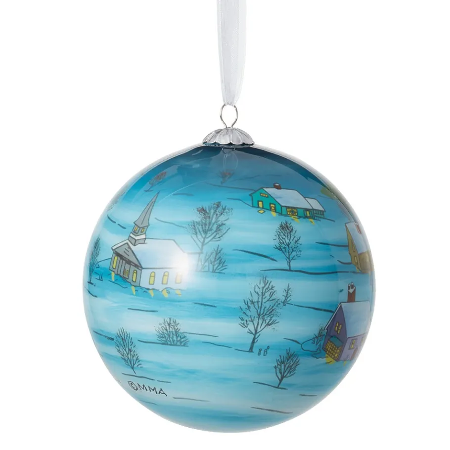 The Met Store Santa and Reindeer Hand-Painted Glass Ornament* Ornaments