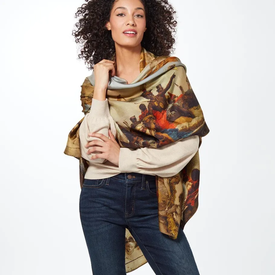 The Met Store Tiepolo Allegory of the Planets and Continents Oversize Unisex Oblong Silk Scarf* Scarves & Wraps