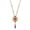 The Met Store Turkish Amethyst Long Pendant Necklace* Necklaces