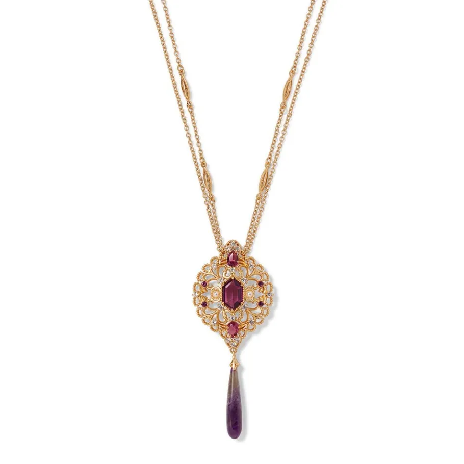 The Met Store Turkish Amethyst Long Pendant Necklace* Necklaces