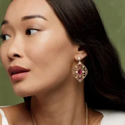 The Met Store Turkish Amethyst Statement Earrings* Earrings