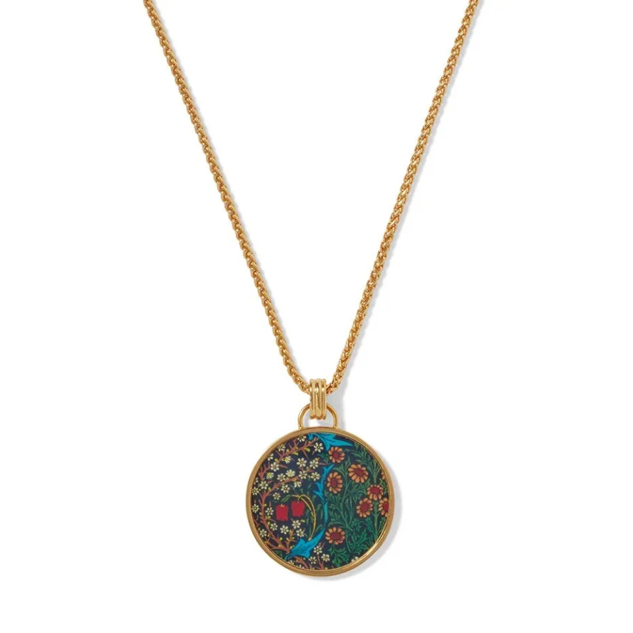The Met Store William Morris Blackthorn Enamel Pendant Necklace* Necklaces