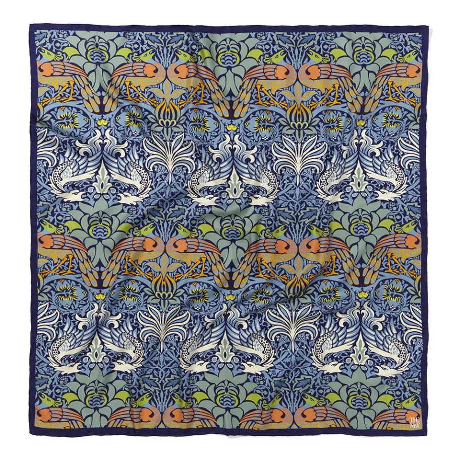 The Met Store William Morris Peacock and Dragon Square Silk Scarf* Scarves & Wraps