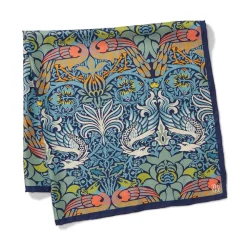 The Met Store William Morris Peacock and Dragon Square Silk Scarf* Scarves & Wraps