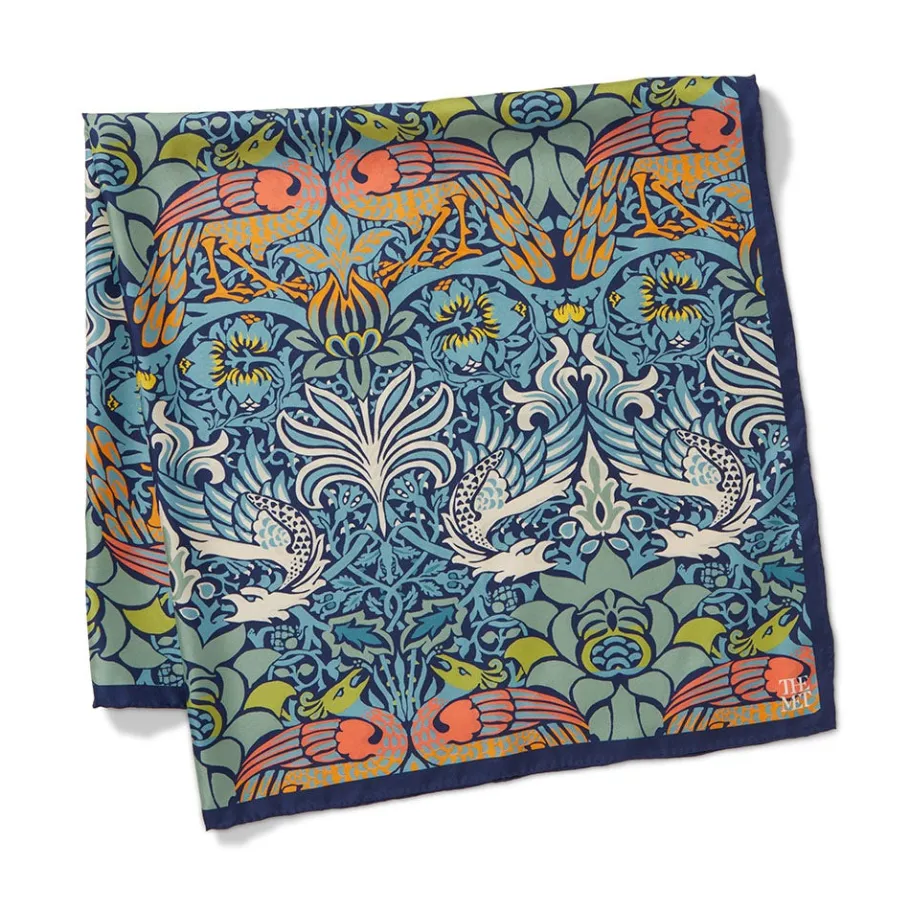 The Met Store William Morris Peacock and Dragon Square Silk Scarf* Scarves & Wraps