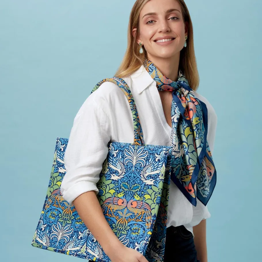 The Met Store William Morris Peacock and Dragon Square Silk Scarf* Scarves & Wraps