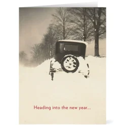 The Met Store Winter Scene with Vintage Auto Holiday Cards* Holiday Cards